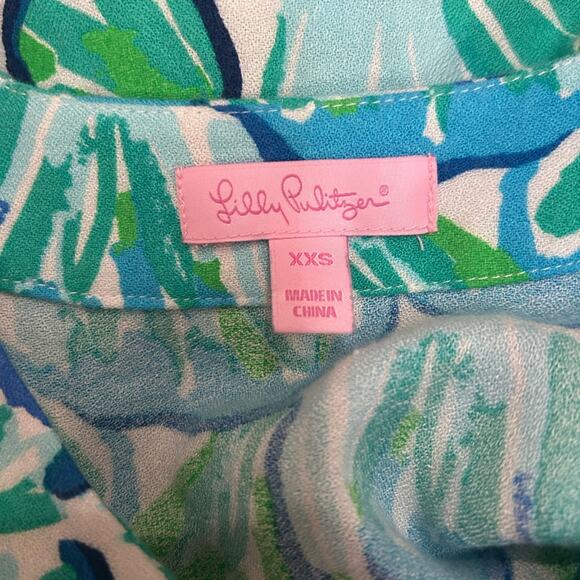 Lilly Pulitzer Blue and Green Achelle Swing Dress - Picture 5 of 7